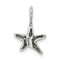 Sterling Silver Antiqued Starfish Pendant Charm Jewelry 16 X 11mm